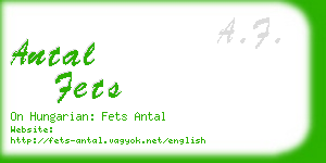 antal fets business card